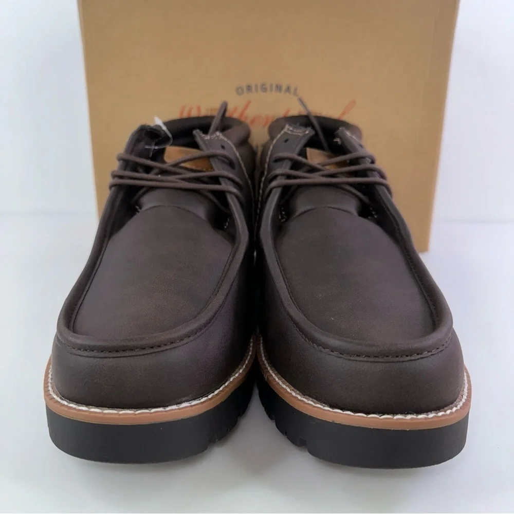 Weatherproof Vintage Men's Faux-Leather Chukka Boot Brown 13 M New chester lace